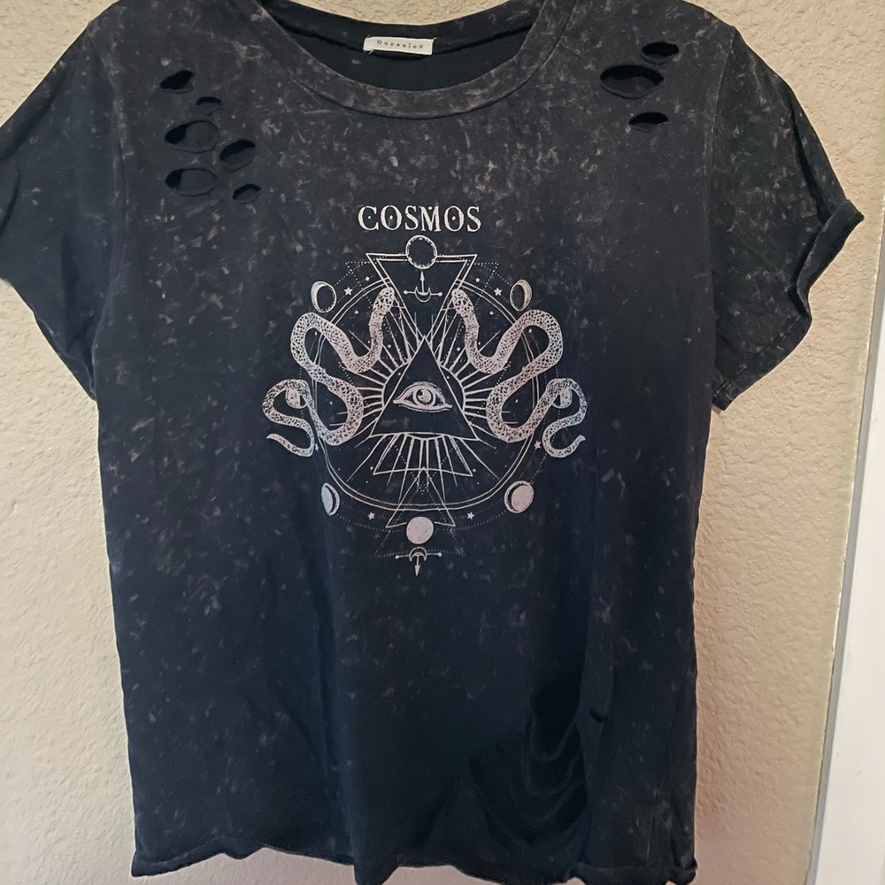 Graphic Distressed Occasion Crop Top